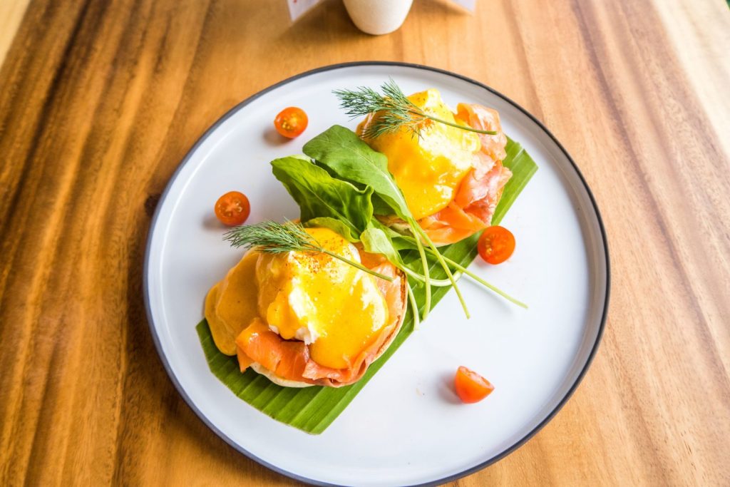 Eggs Benedict - All Day Breakfast at The Hub Cafe Lamai Beach